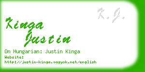 kinga justin business card